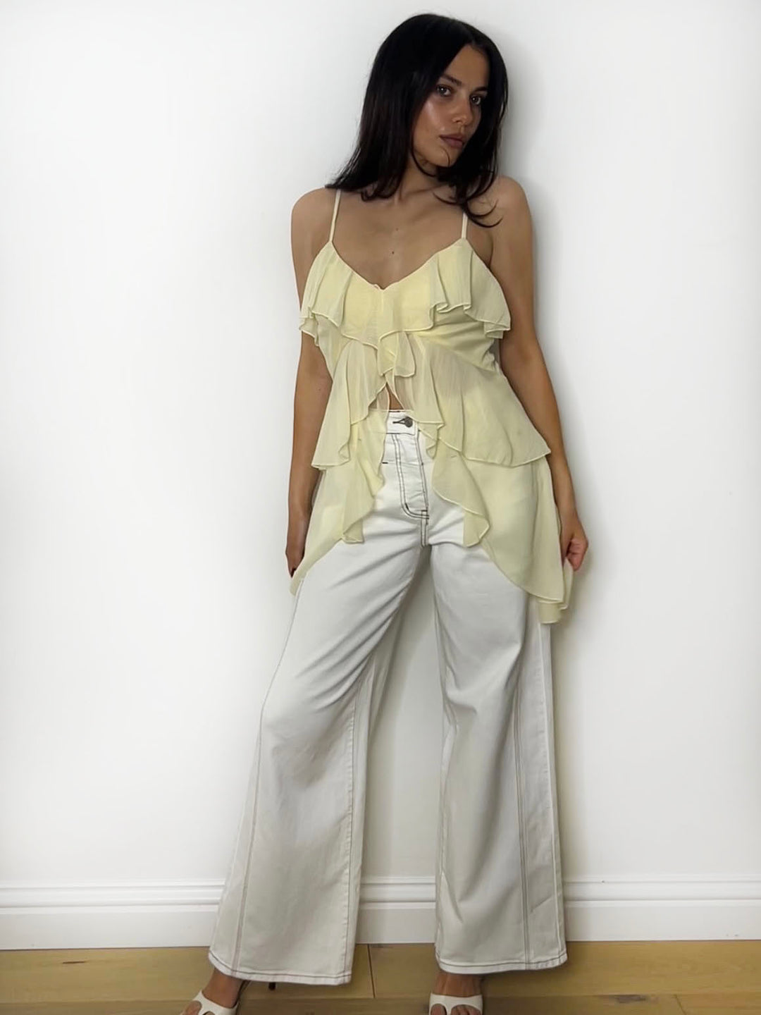 FRILL DETAIL CAMI YELLOW