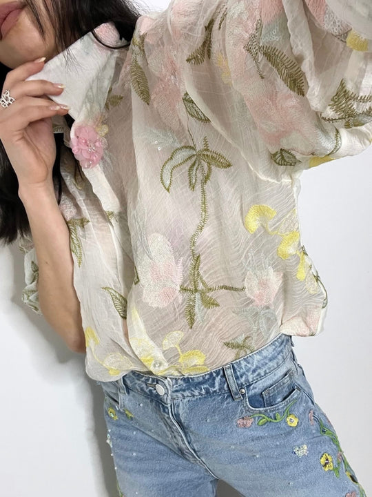 MEADOW EMBROIDERED SHIRT PASTEL