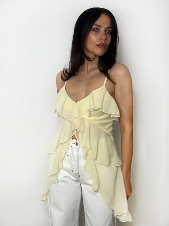 FRILL DETAIL CAMI YELLOW