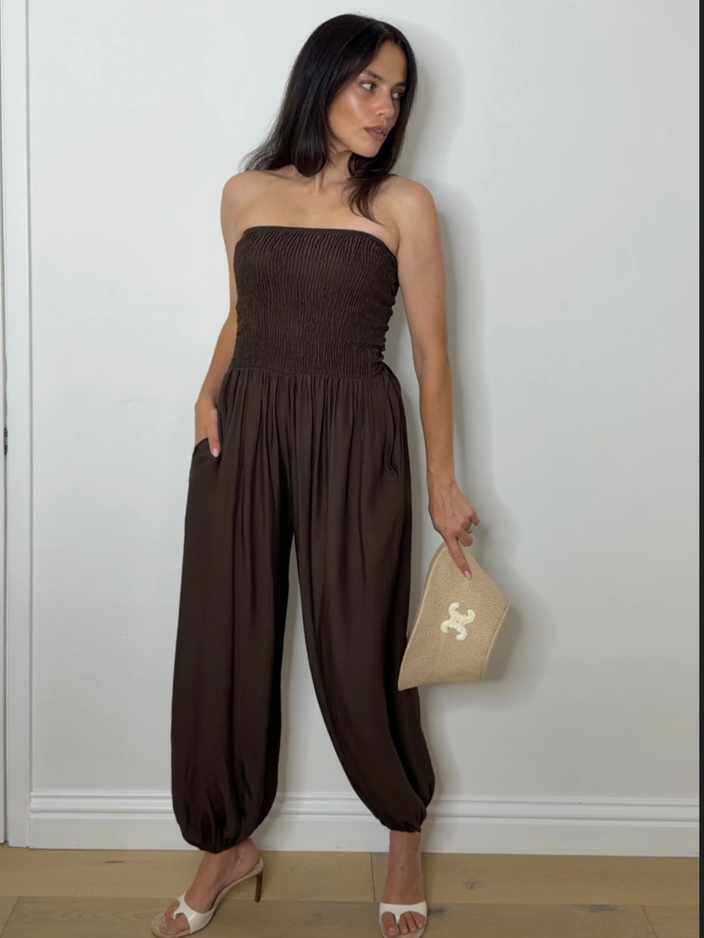 BALLOON JUMPSUIT CHOC