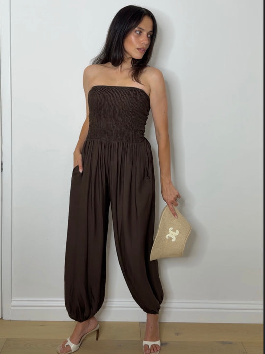 BALLOON JUMPSUIT CHOC