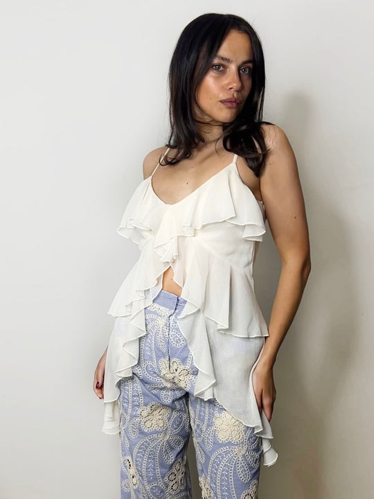 FRILL DETAIL CAMI CREAM