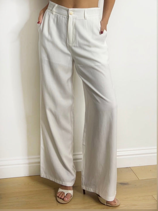 LINEN TIE SUIT WHITE