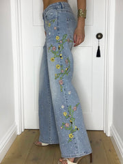 MEADOW EMBELLISHED DENIM JEANS
