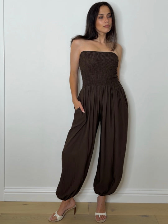 BALLOON JUMPSUIT CHOC