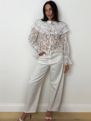 EMBROIDERED CAPE BLOUSE