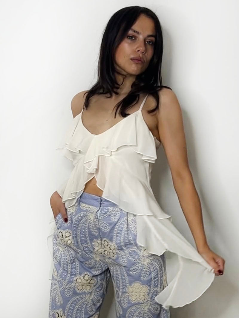 FRILL DETAIL CAMI CREAM