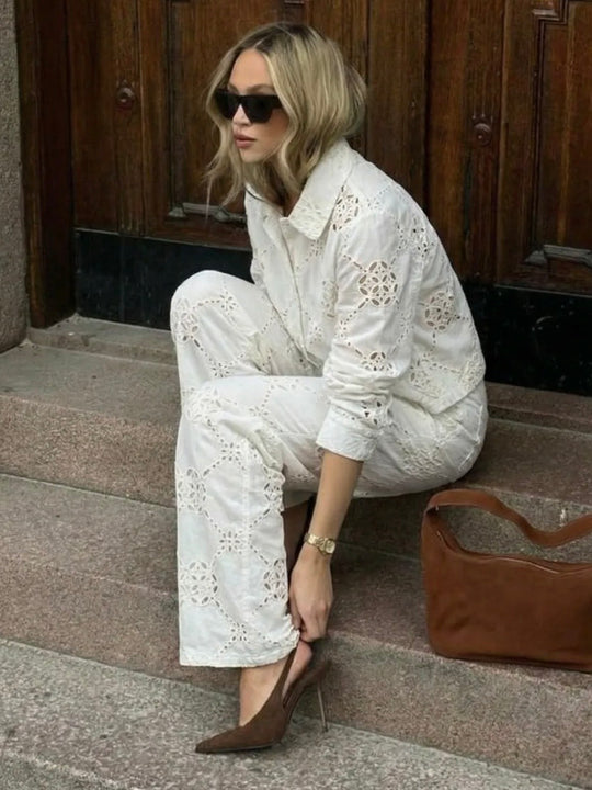 ANGLAISE TROUSERS WHITE
