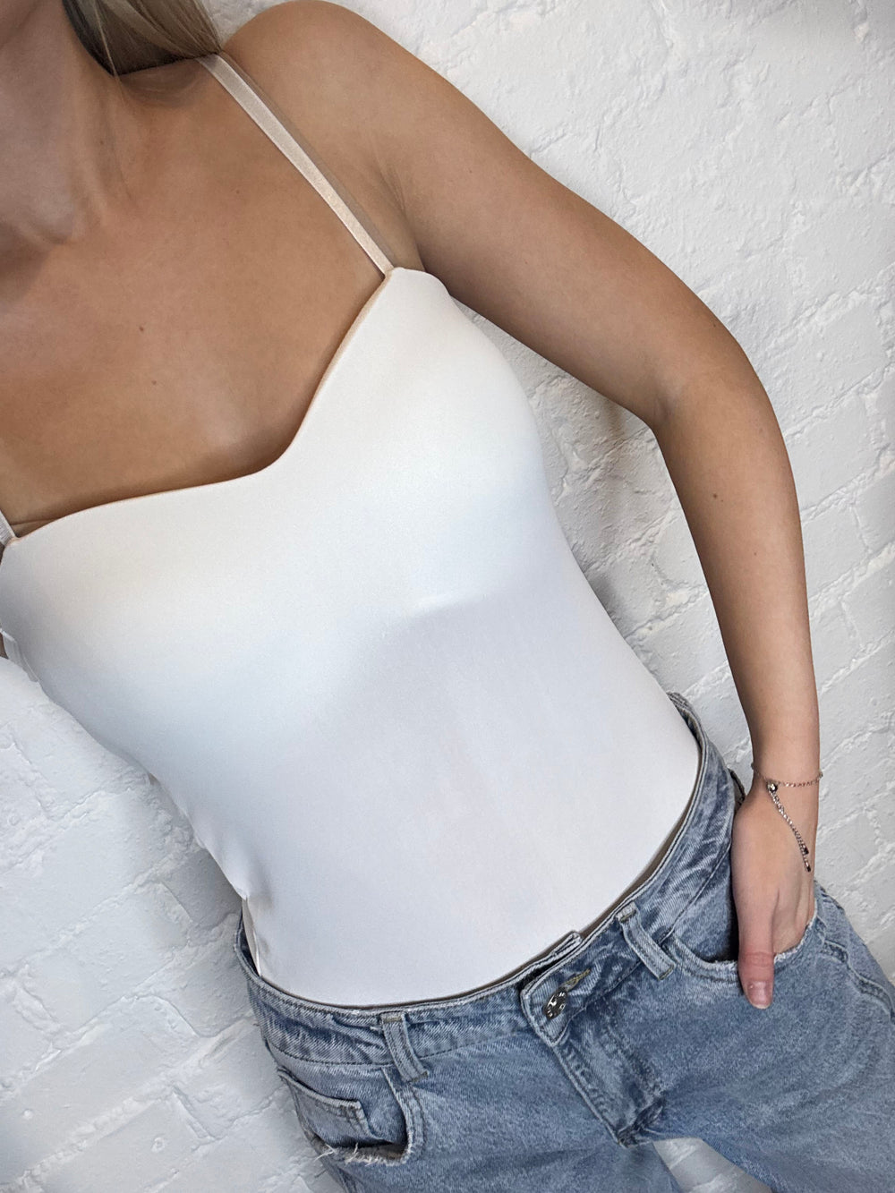 BUSTIER BODYSUIT WHITE