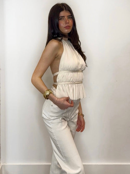 LULU HALTER TOP CREAM