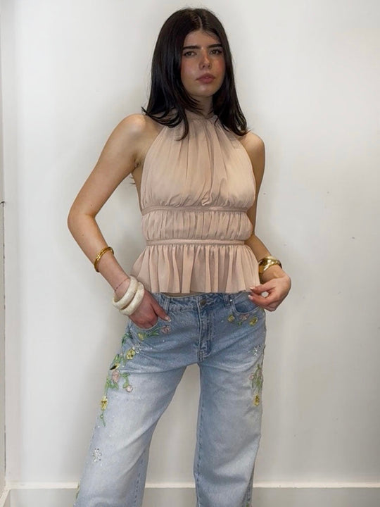 LULU HALTER TOP ROSE