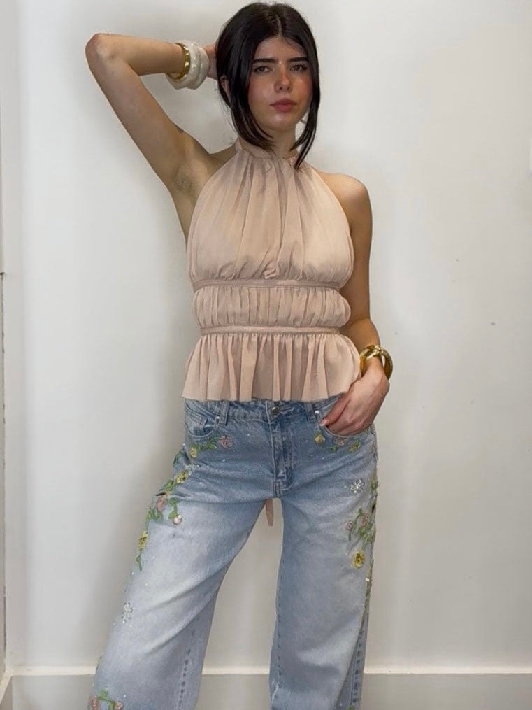 LULU HALTER TOP ROSE
