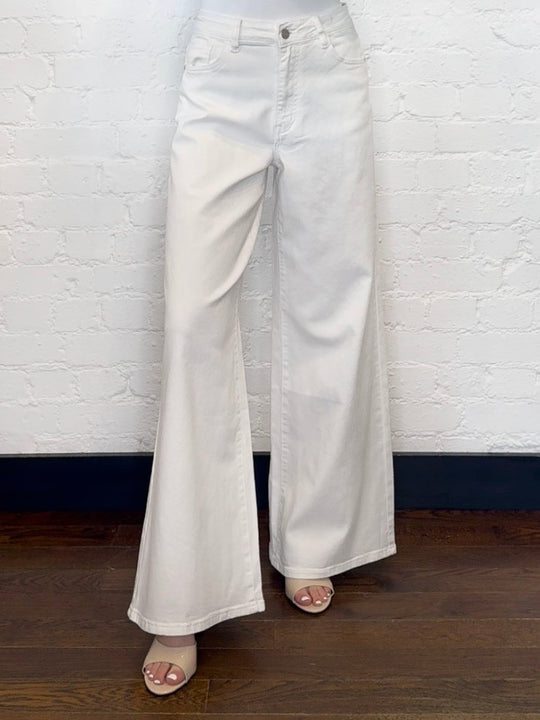 PALAZZO WHITE DENIM JEANS