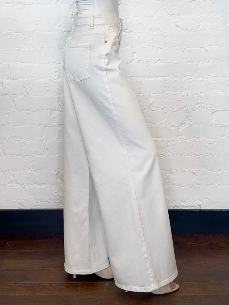 PALAZZO WHITE DENIM JEANS