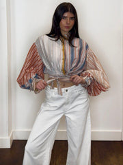 STRIPE WRAP SHIRT
