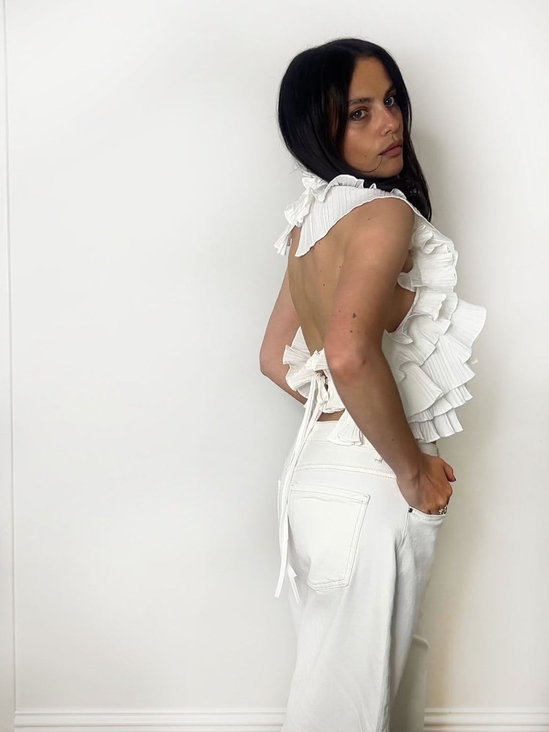 RUFFLE HALTER