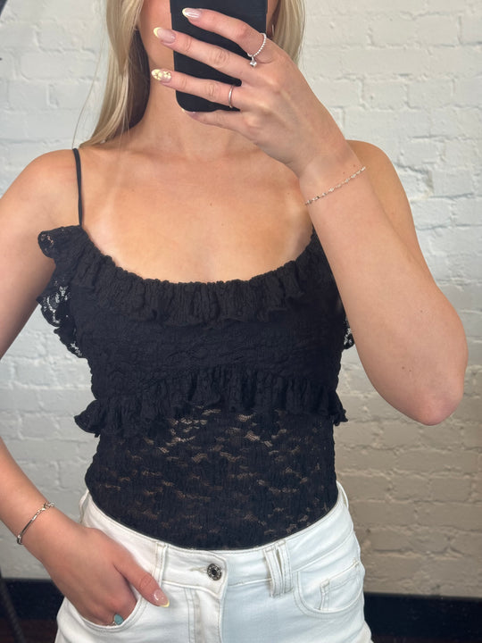 LACE BODYSUIT BLACK