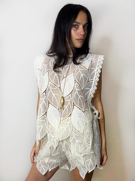 PETAL SHORTS SET CREAM