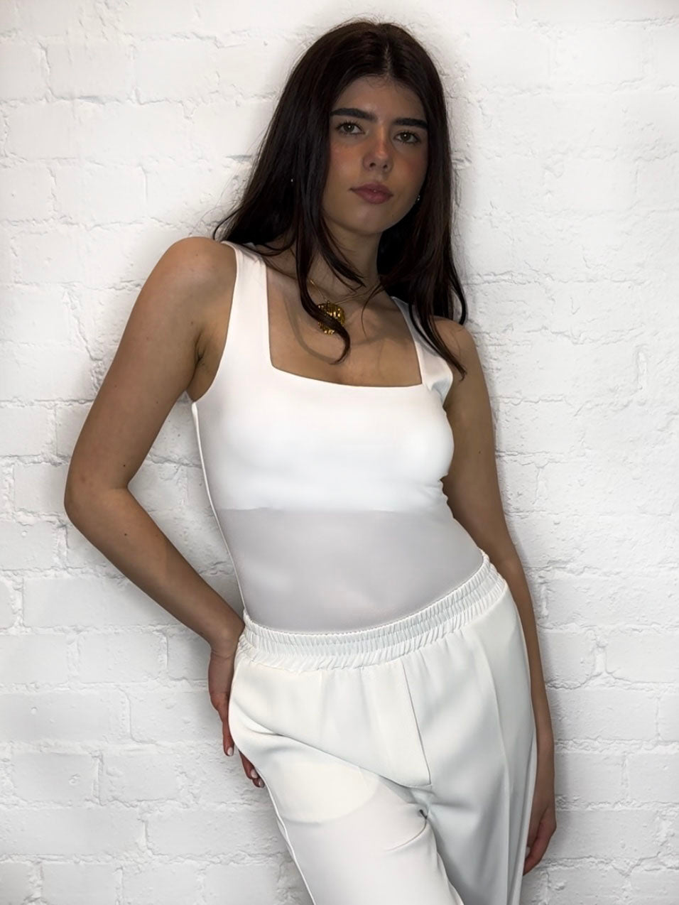 SQUARE BODYSUIT WHITE