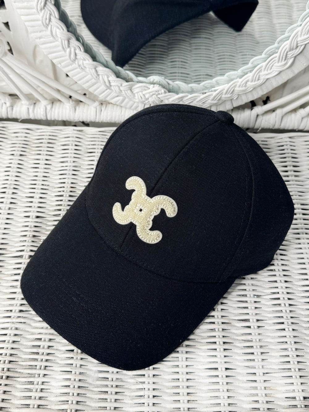 LOGO LINEN CAP BLACK