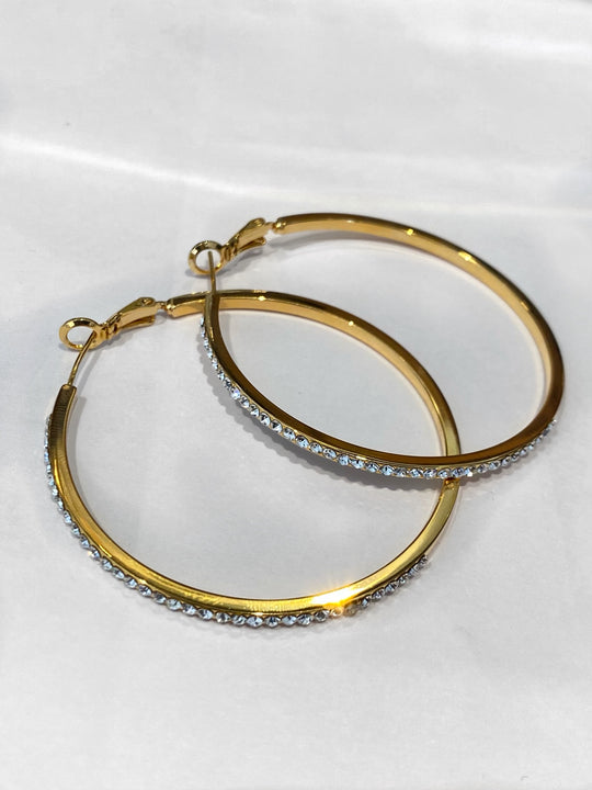 LARGE DIAMANTÉ HOOP GOLD